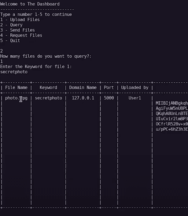 Encrypted File Transfer Platform with Digital Signatures project screenshot